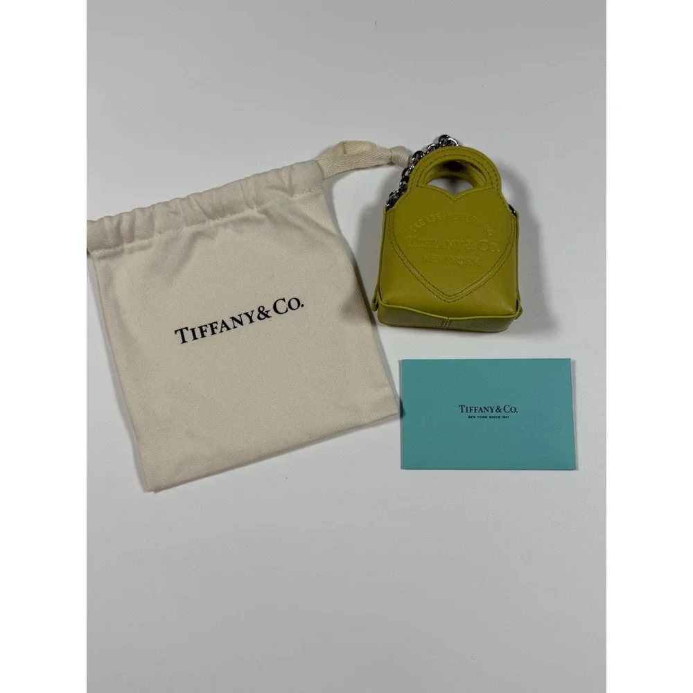 Tiffany & Co. Please Return To Tiffany Chartreuse Leather Nano Micro Charm Bag